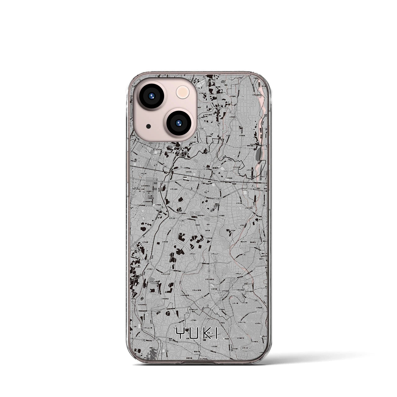 【結城（茨城県）】地図柄iPhoneケース（クリアタイプ）