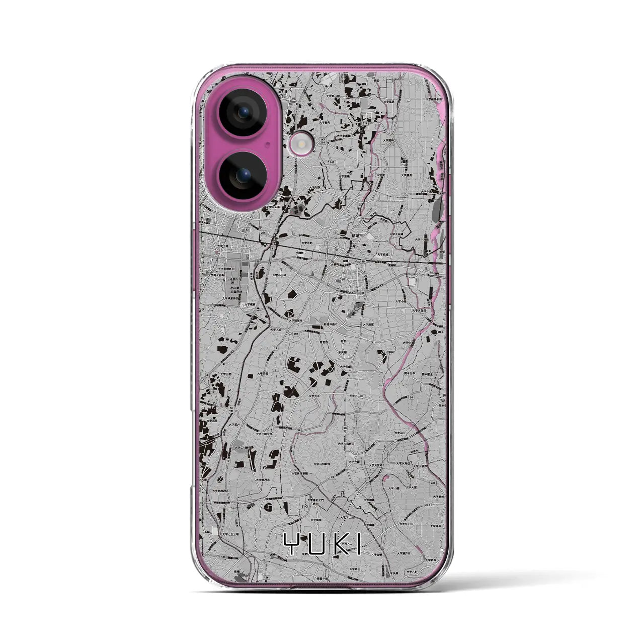 【結城（茨城県）】地図柄iPhoneケース（クリアタイプ）