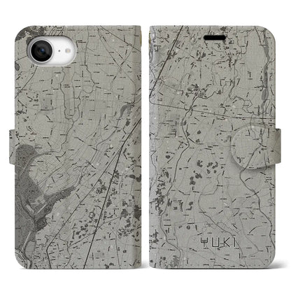 【結城（茨城県）】地図柄iPhoneケース（手帳タイプ）