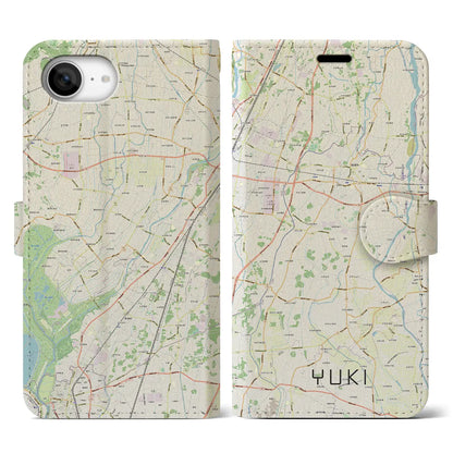 【結城（茨城県）】地図柄iPhoneケース（手帳タイプ）