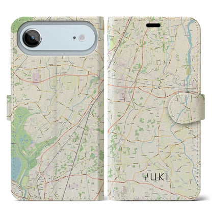 【結城（茨城県）】地図柄iPhoneケース（手帳タイプ）