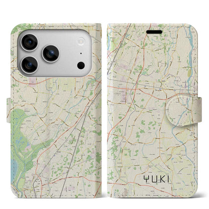 【結城（茨城県）】地図柄iPhoneケース（手帳タイプ）