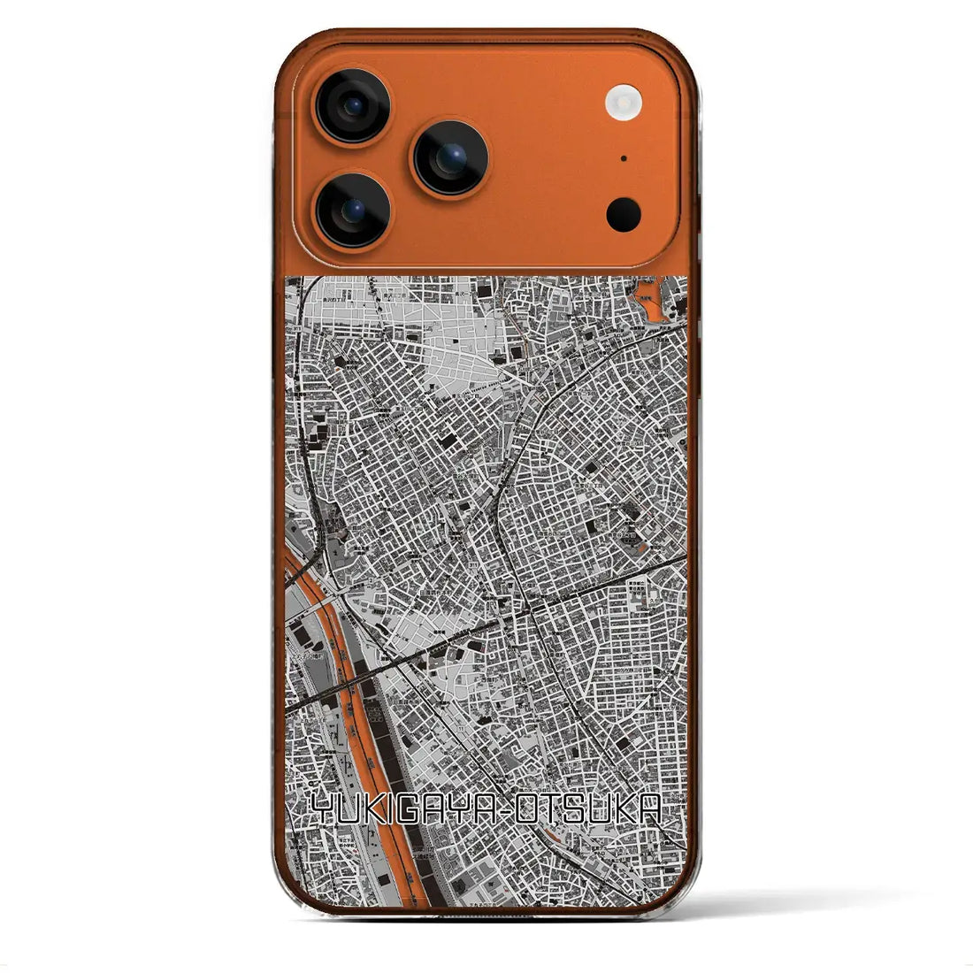 【雪が谷大塚(東京都)】地図柄iPhoneケース(クリアタイプ)モノトーン・iPhone 17 Pro Max 用