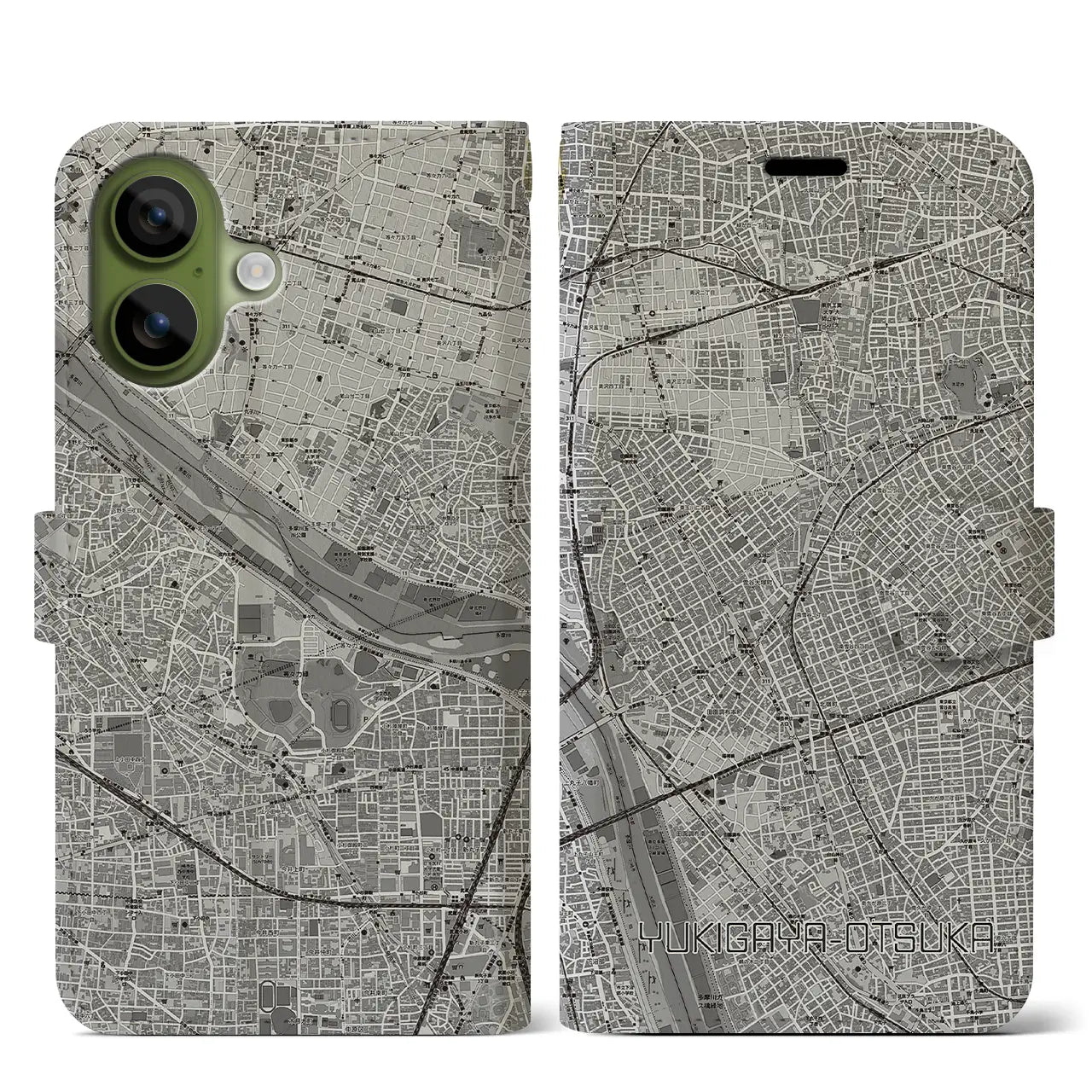 【雪が谷大塚（東京都）】地図柄iPhoneケース（手帳タイプ）