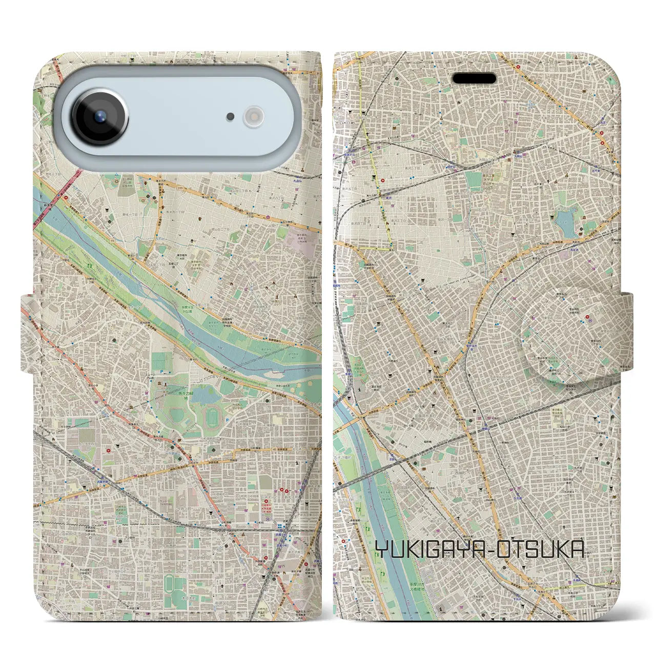 【雪が谷大塚（東京都）】地図柄iPhoneケース（手帳タイプ）