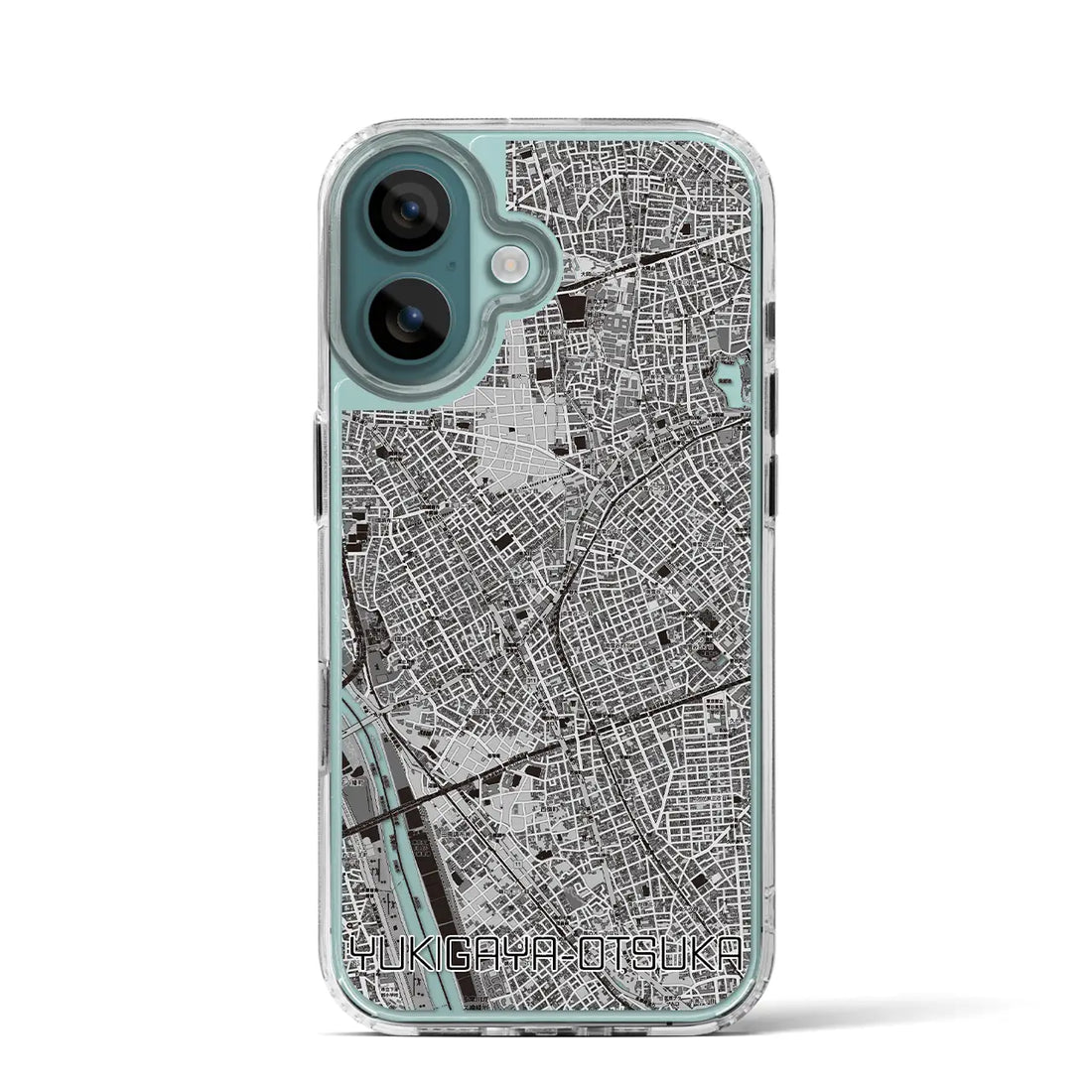 【雪が谷大塚（東京都）】地図柄iPhoneケース（MagSafeタイプ）モノトーン・iPhone 16 Pro 用