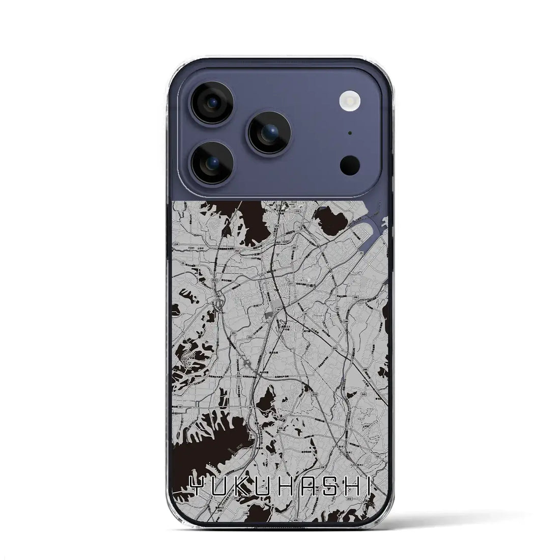 【行橋（福岡県）】地図柄iPhoneケース（クリアタイプ）モノトーン・iPhone 17 Pro Max 用