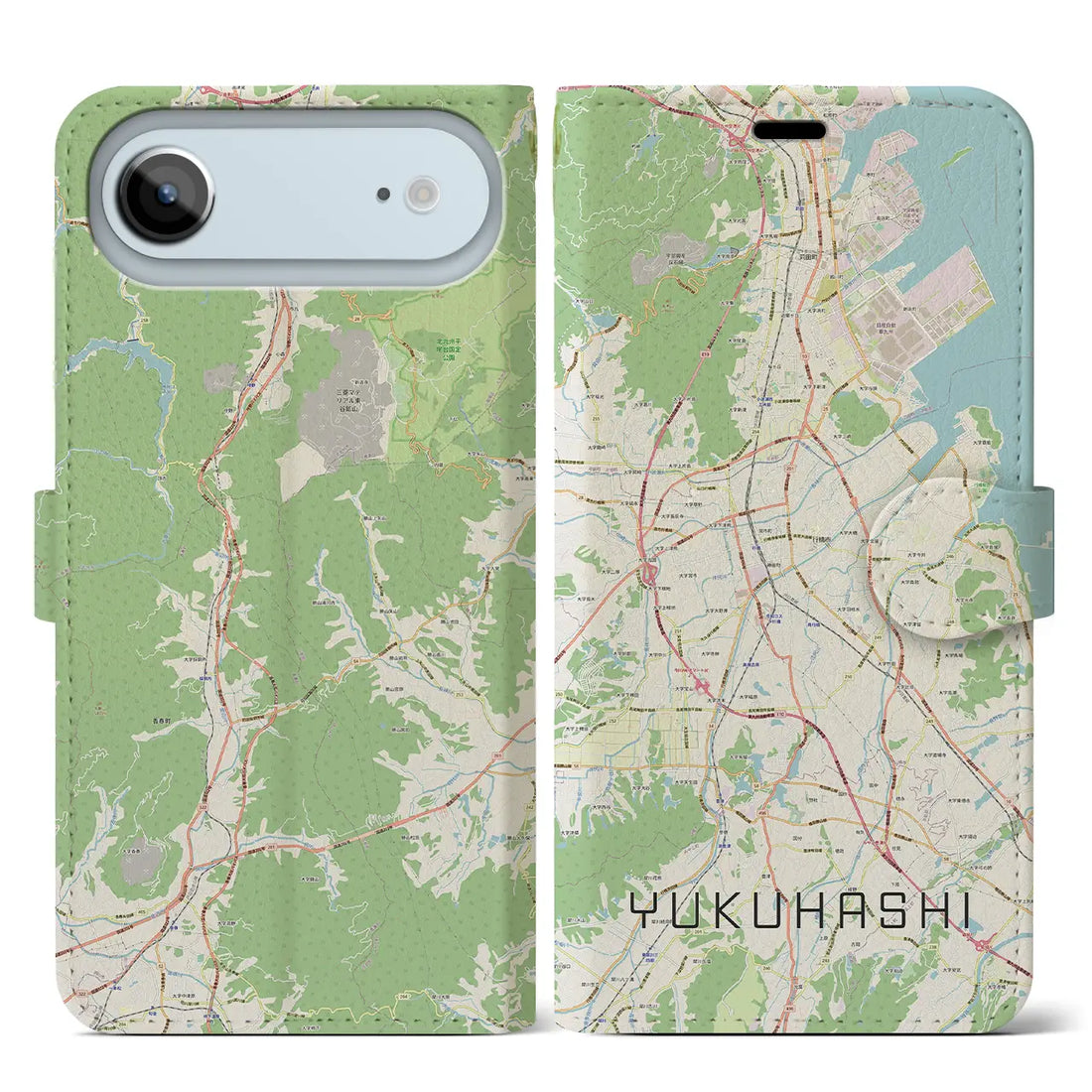 【行橋（福岡県）】地図柄iPhoneケース（手帳タイプ）ナチュラル・iPhone 17 Pro Max 用