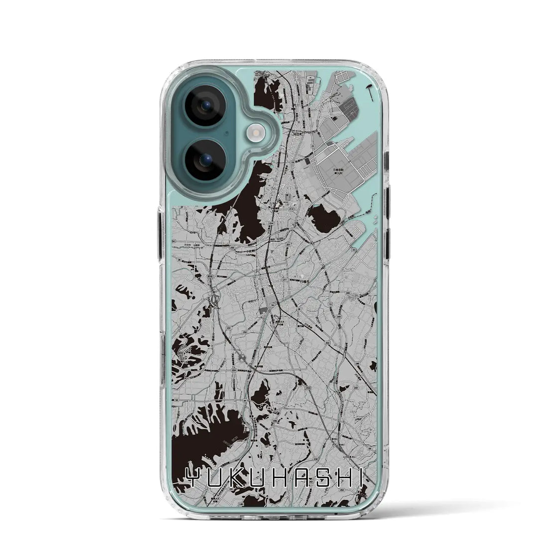 【行橋（福岡県）】地図柄iPhoneケース（MagSafeタイプ）モノトーン・iPhone 16 Pro 用