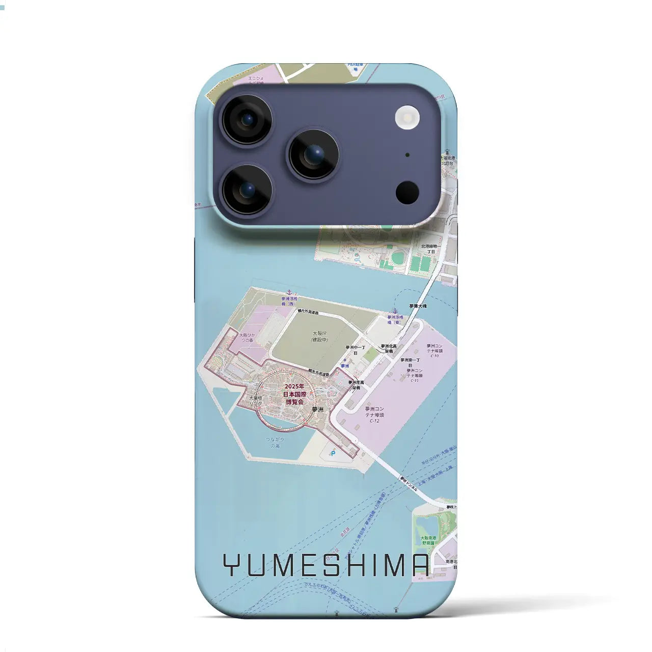 【夢洲（大阪府）】地図柄iPhoneケース（バックカバータイプ）