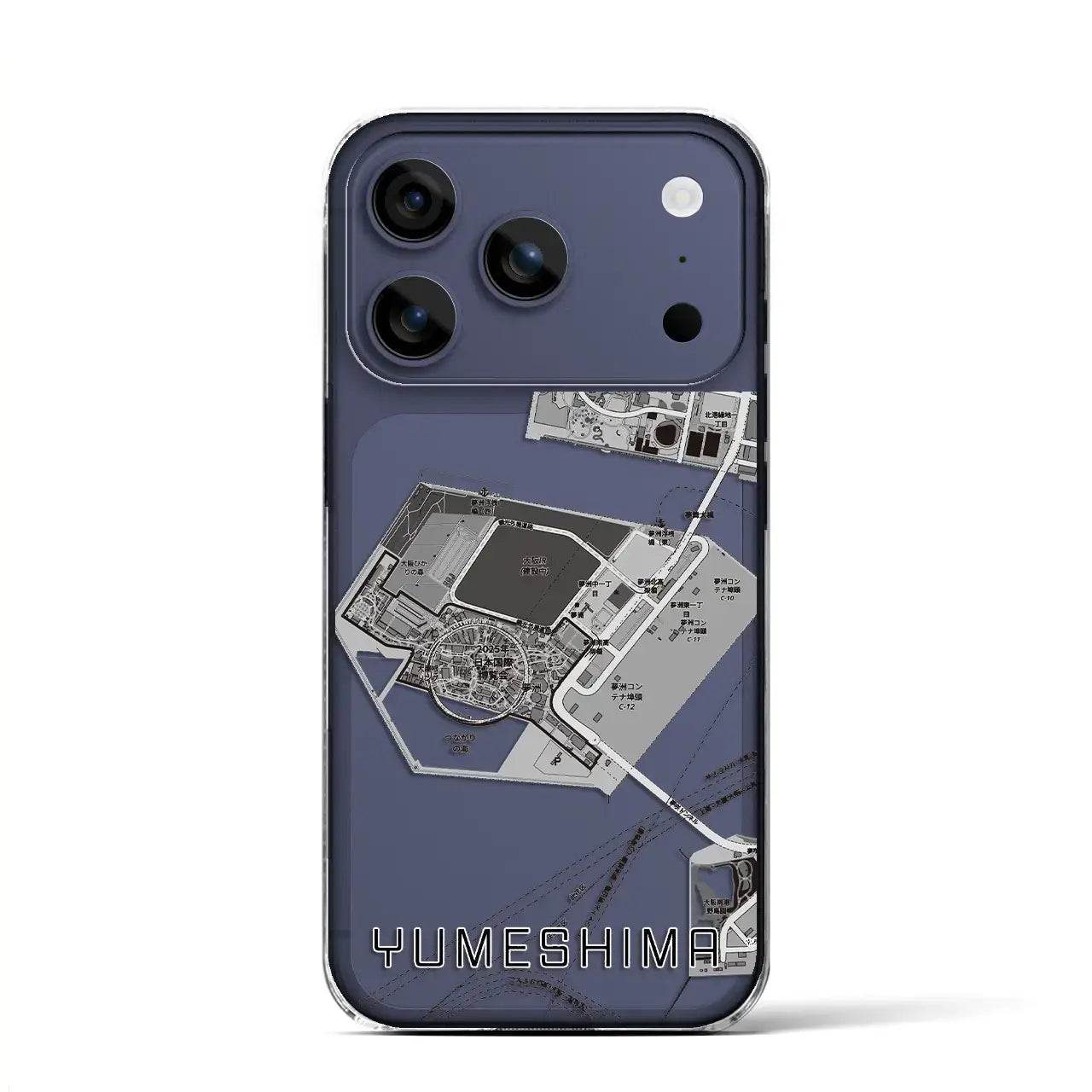 【夢洲（大阪府）】地図柄iPhoneケース（クリアタイプ）