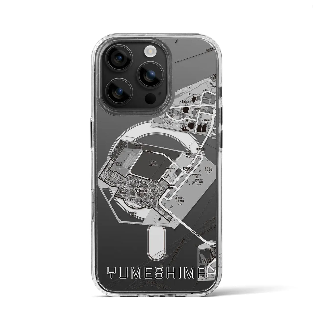 【夢洲(大阪府)】地図柄iPhoneケース(MagSafeタイプ)