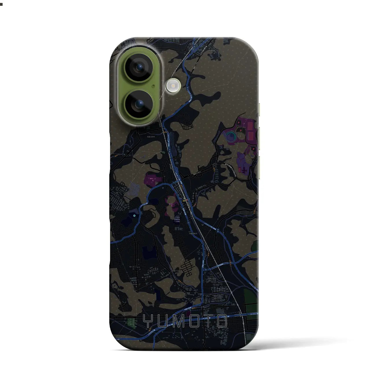 【湯本（福島県）】地図柄iPhoneケース（バックカバータイプ）