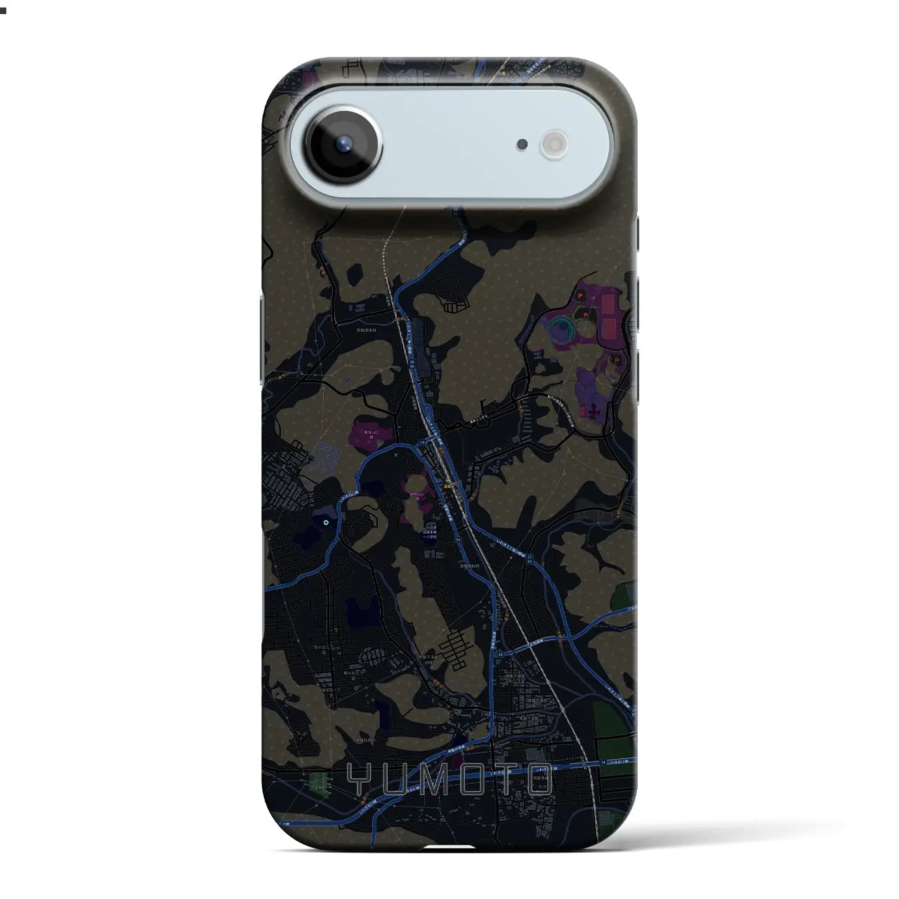 【湯本（福島県）】地図柄iPhoneケース（バックカバータイプ）