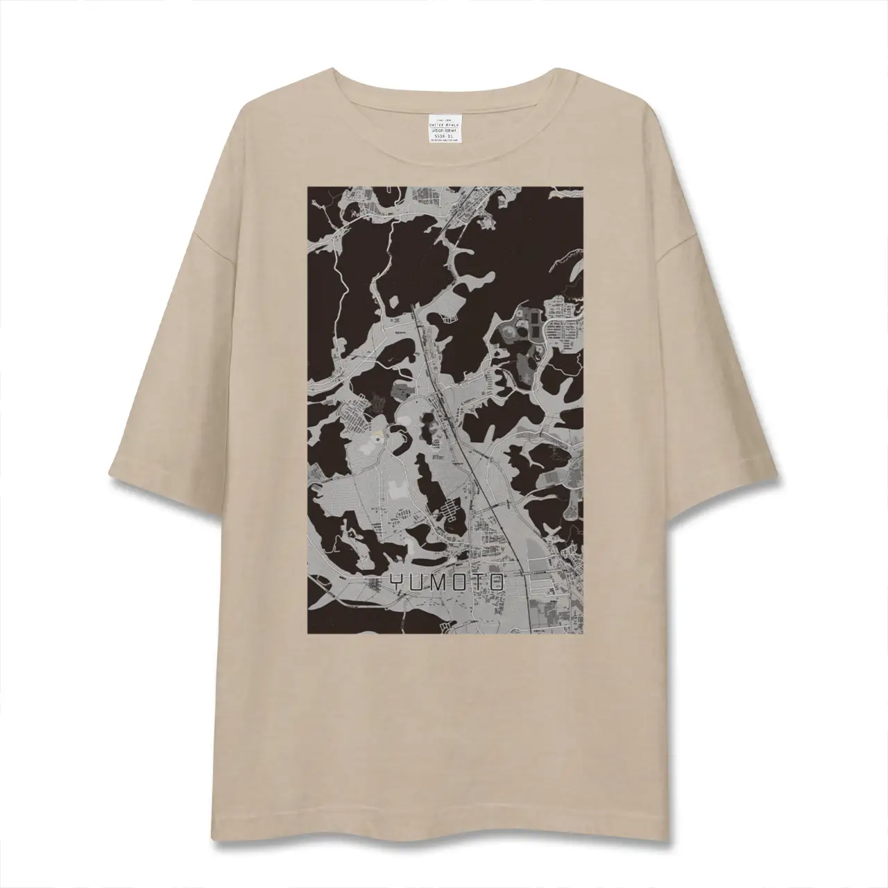 【湯本（福島県）】地図柄ビッグシルエットTシャツ