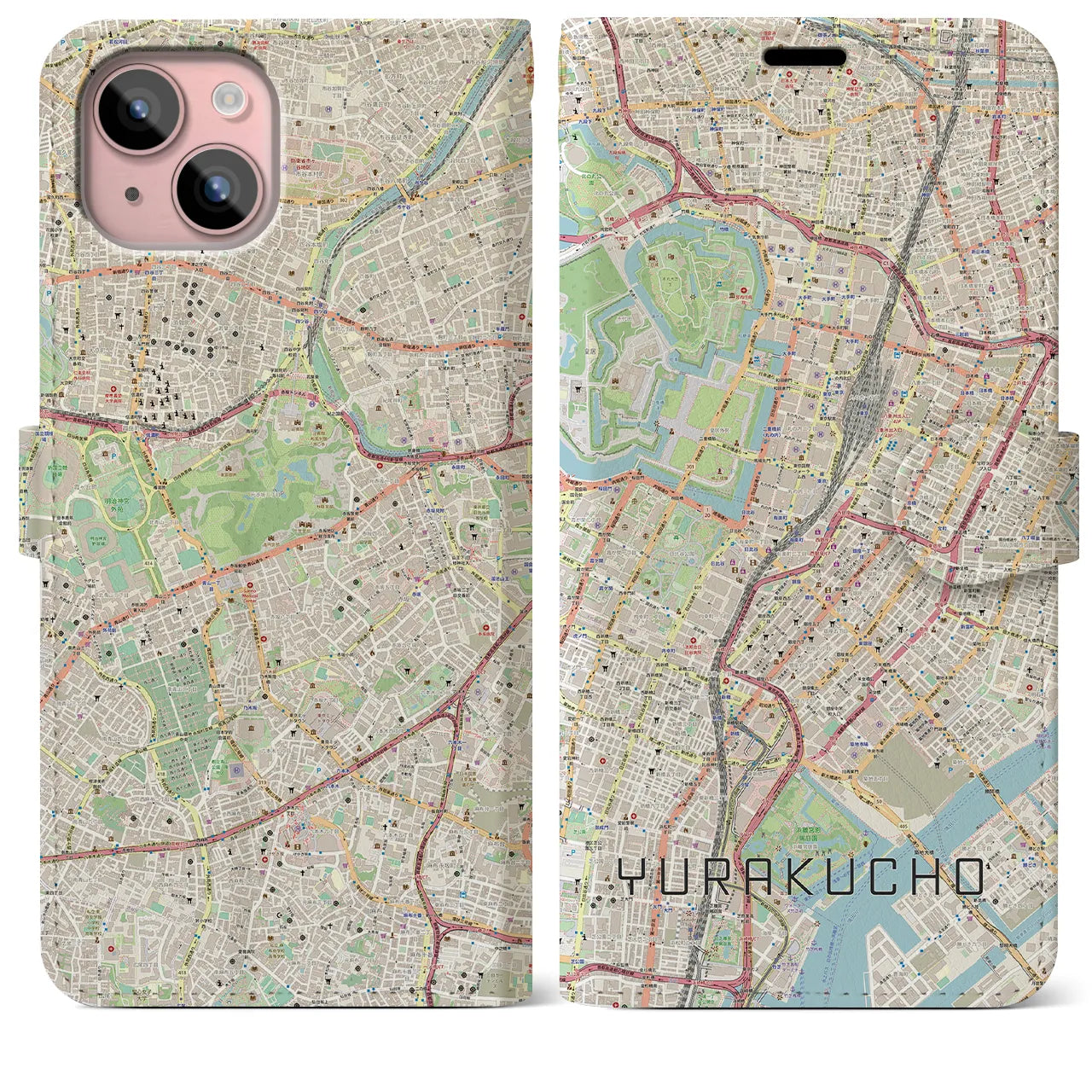 【有楽町（東京都）】地図柄iPhoneケース（手帳タイプ）
