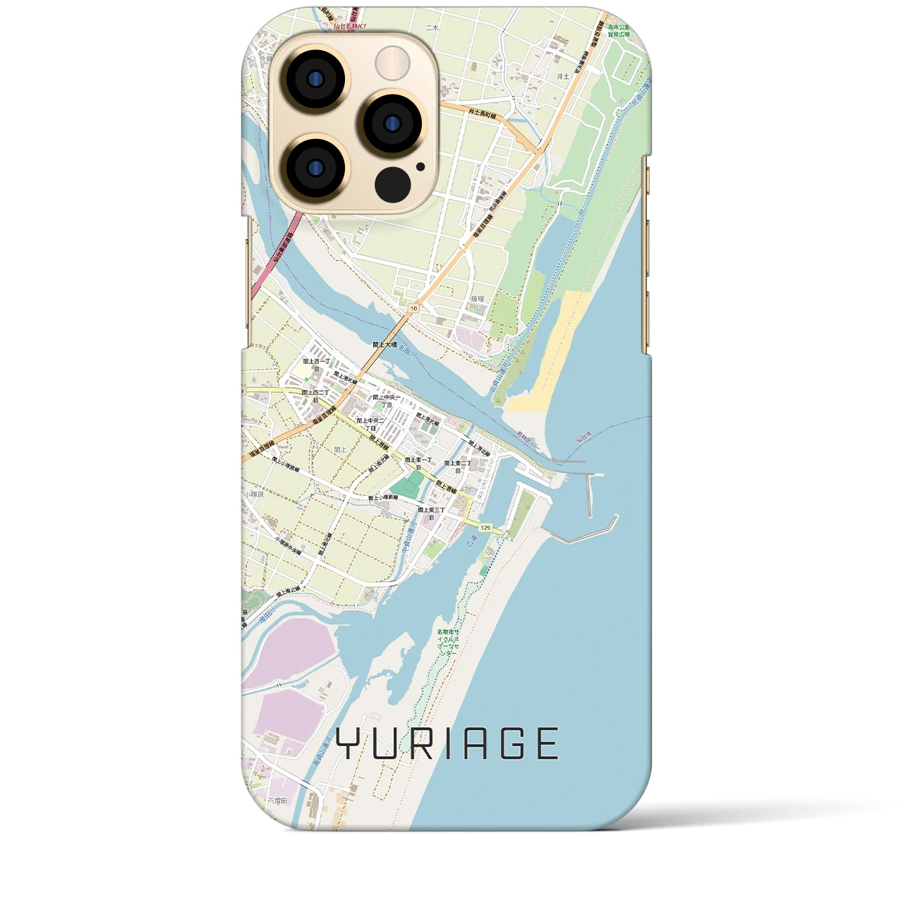 【閖上（宮城県）】地図柄iPhoneケース（バックカバータイプ）