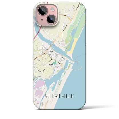 【閖上（宮城県）】地図柄iPhoneケース（バックカバータイプ）ナチュラル・iPhone 15 Plus 用