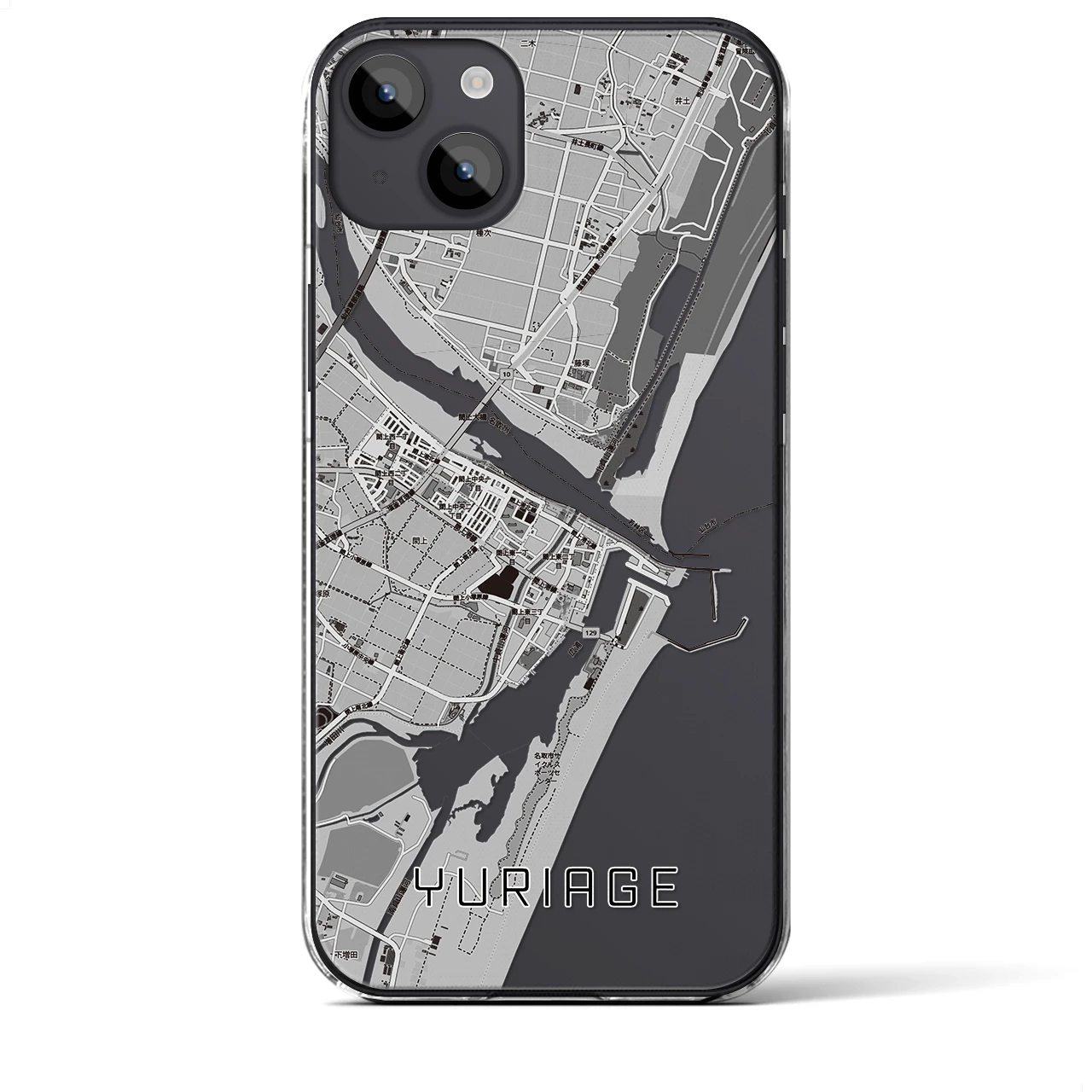 【閖上（宮城県）】地図柄iPhoneケース（クリアタイプ）