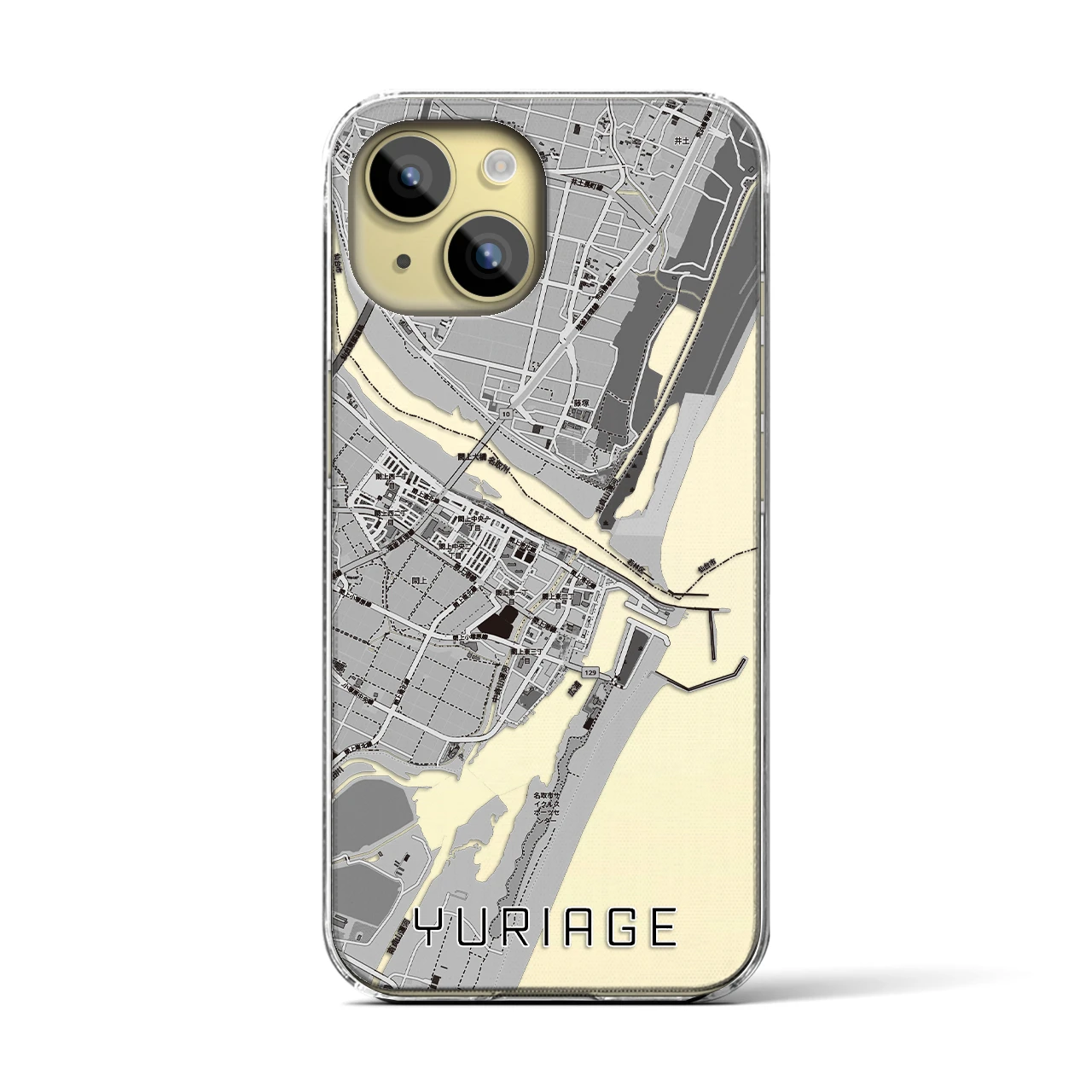 【閖上（宮城県）】地図柄iPhoneケース（クリアタイプ）