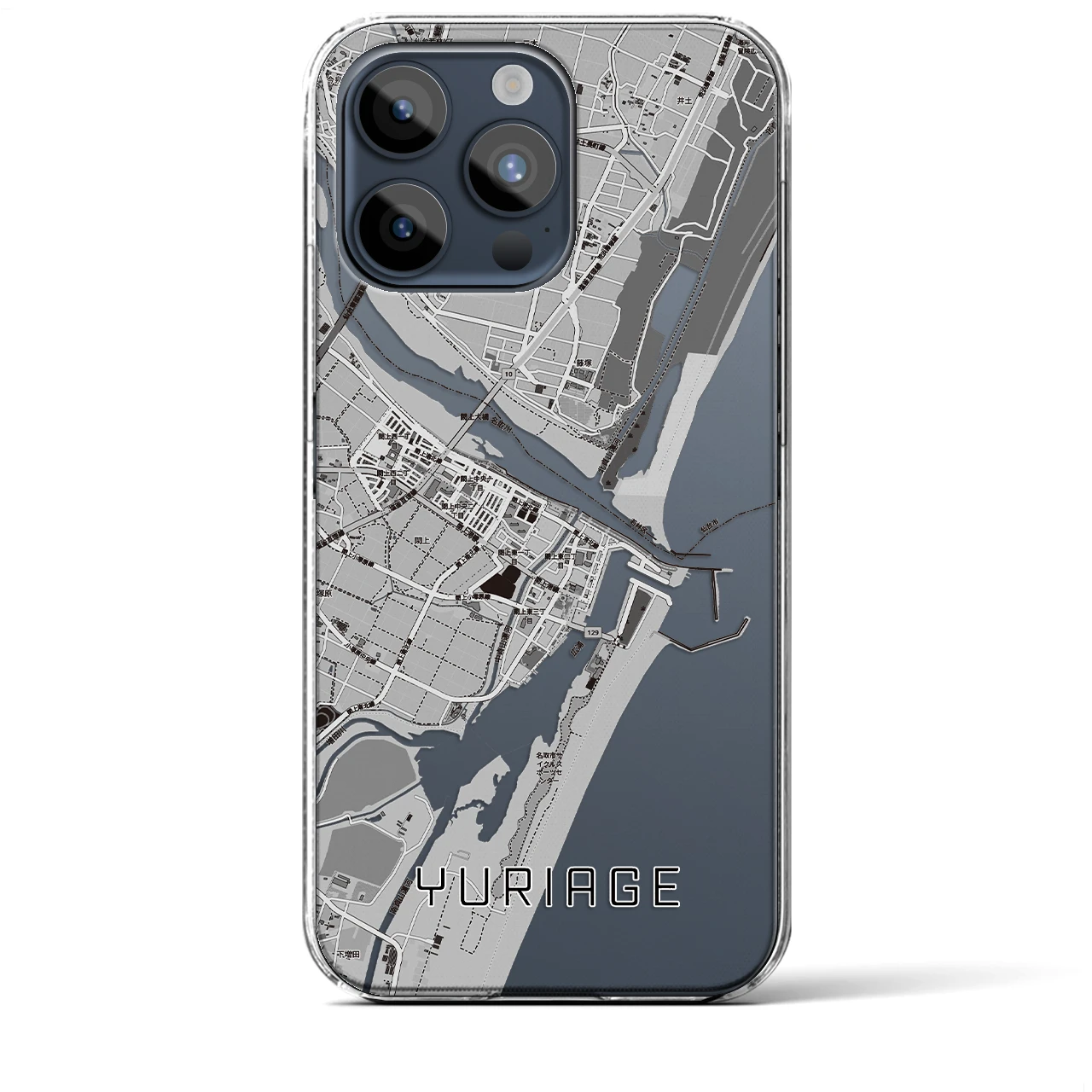 【閖上（宮城県）】地図柄iPhoneケース（クリアタイプ）