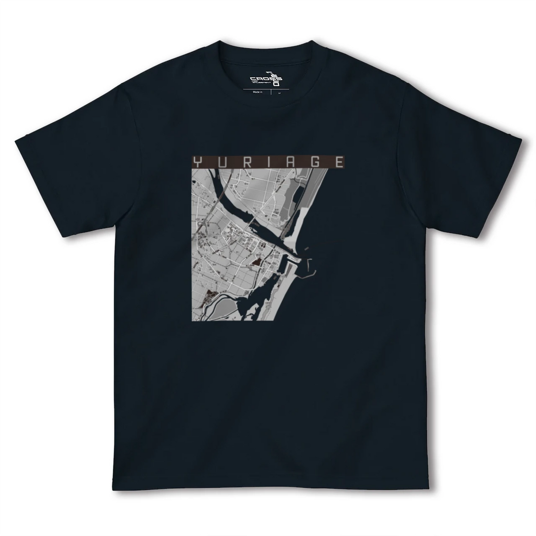 【閖上(宮城県)】地図柄ヘビーウェイトTシャツ