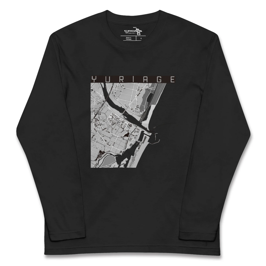 【閖上(宮城県)】地図柄ロングスリーブTシャツ