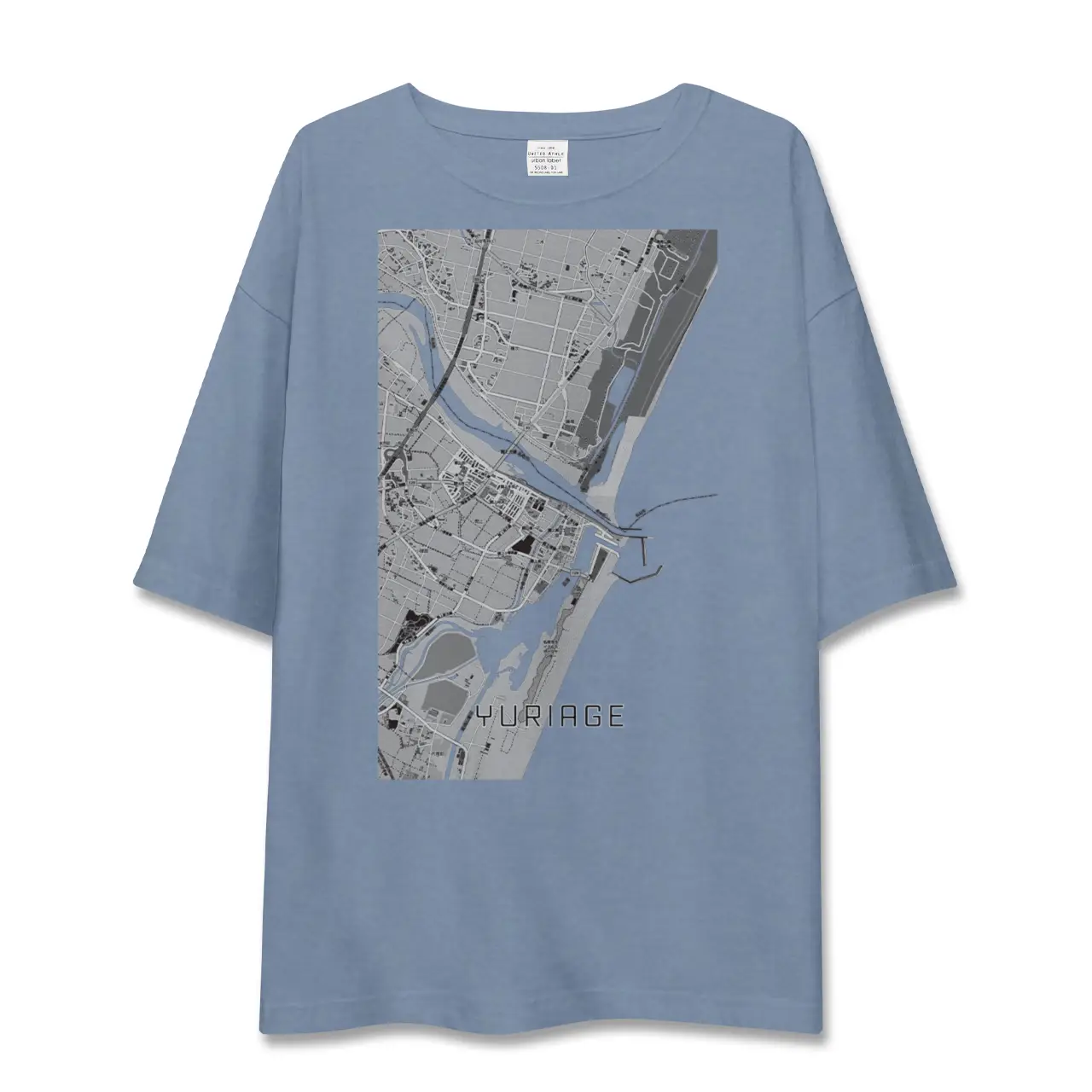 【閖上（宮城県）】地図柄ビッグシルエットTシャツ
