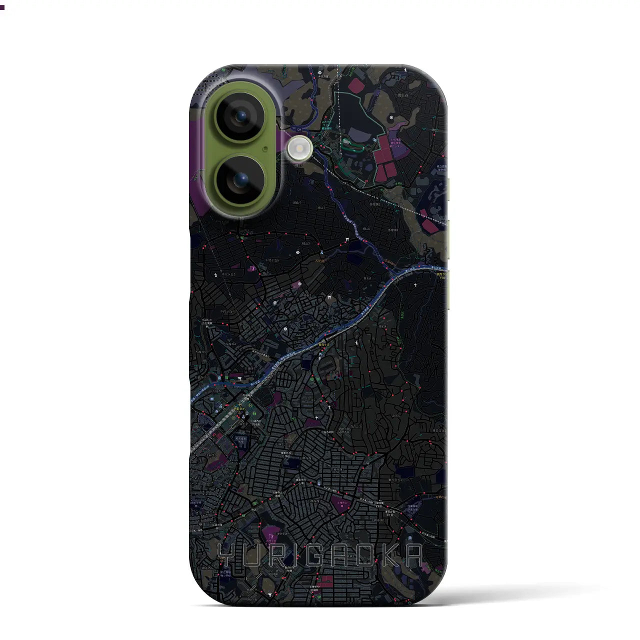 【百合ヶ丘（神奈川県）】地図柄iPhoneケース（バックカバータイプ）