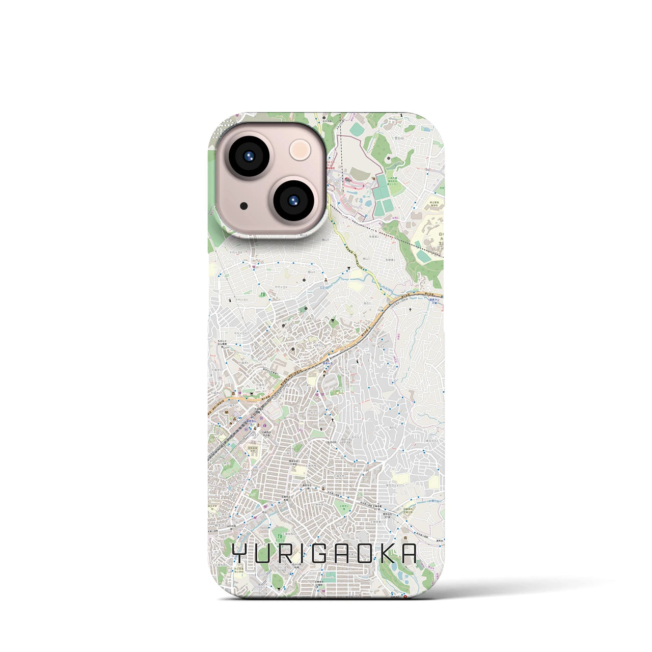 【百合ヶ丘（神奈川県）】地図柄iPhoneケース（バックカバータイプ）