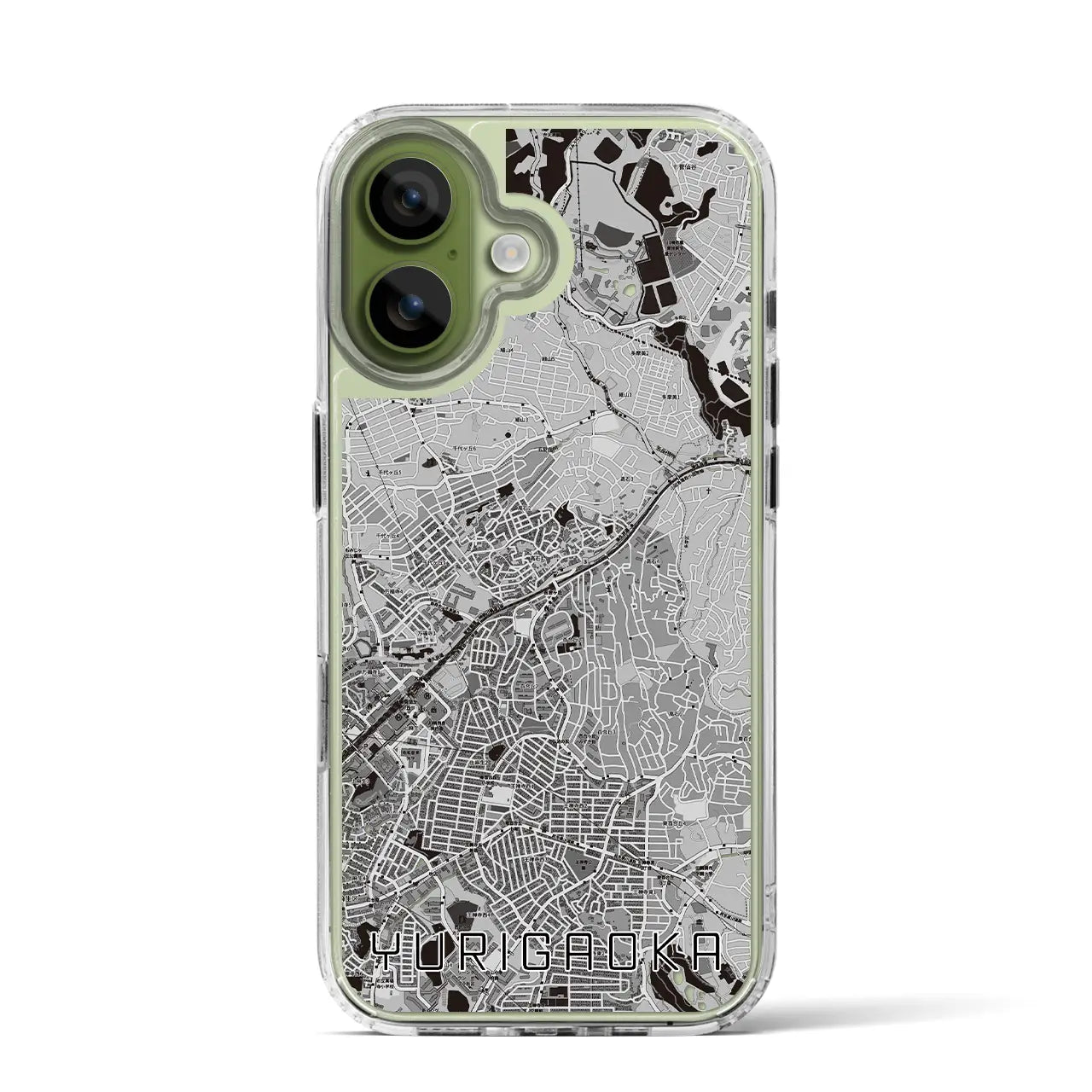 【百合ヶ丘（神奈川県）】地図柄iPhoneケース（MagSafeタイプ）