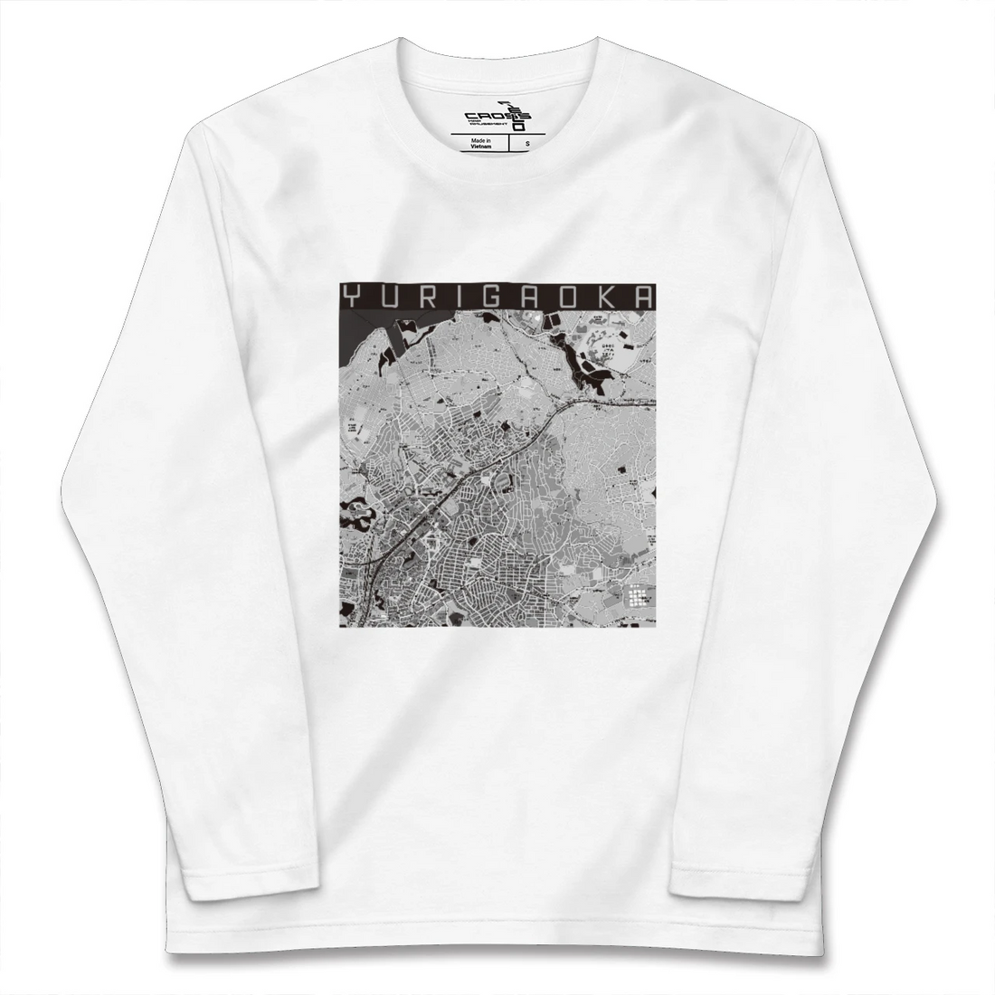 【百合ヶ丘(神奈川県)】地図柄ロングスリーブTシャツ