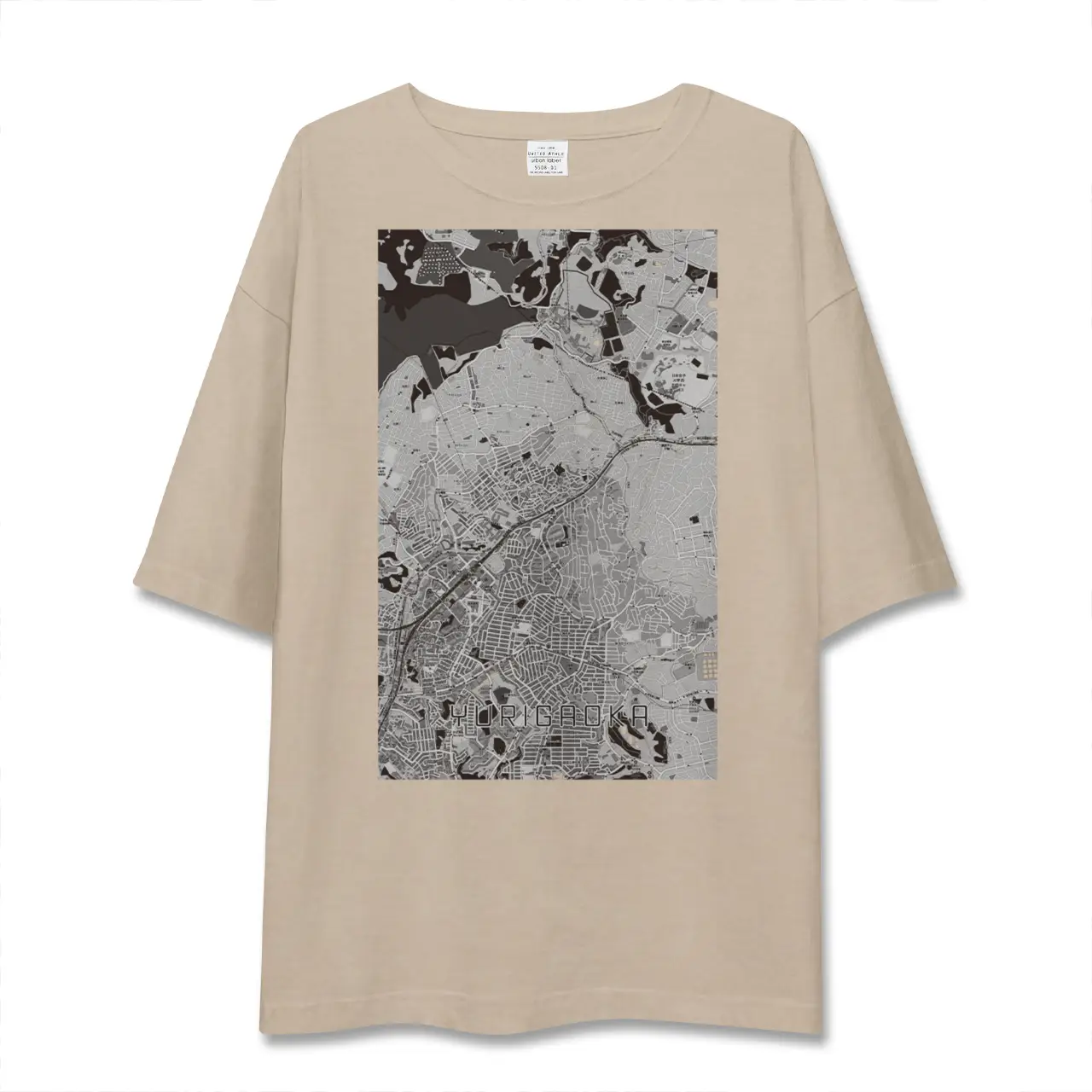 【百合ヶ丘（神奈川県）】地図柄ビッグシルエットTシャツ