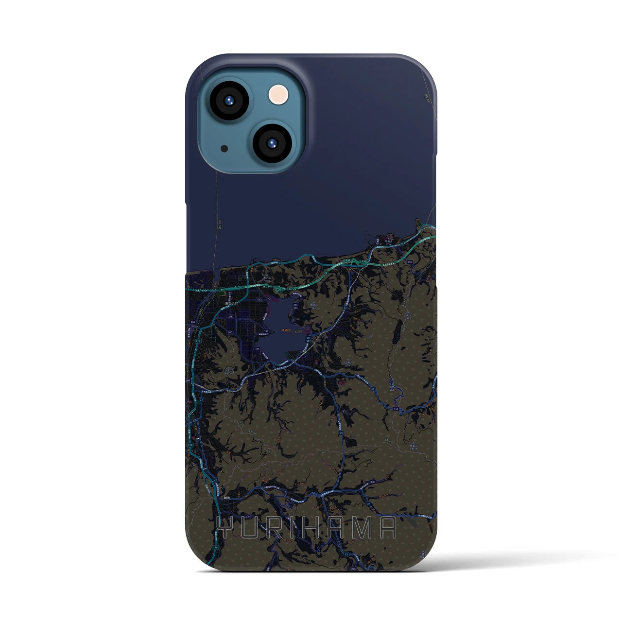 【湯梨浜（鳥取県）】地図柄iPhoneケース（バックカバータイプ）