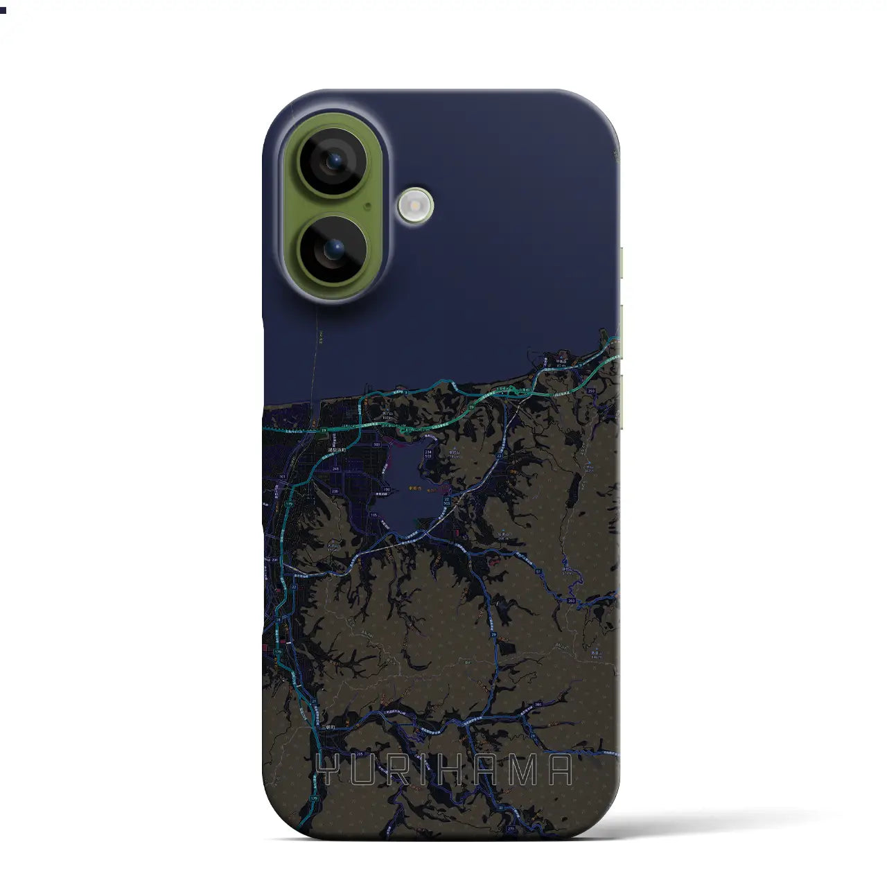 【湯梨浜（鳥取県）】地図柄iPhoneケース（バックカバータイプ）