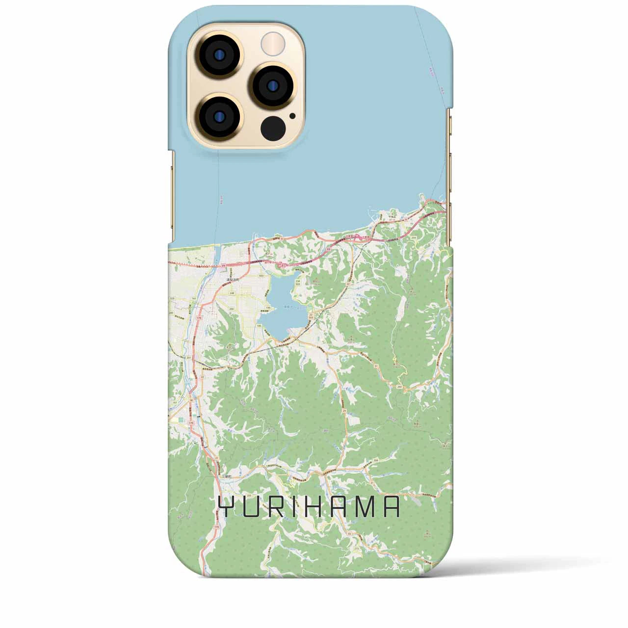 【湯梨浜（鳥取県）】地図柄iPhoneケース（バックカバータイプ）