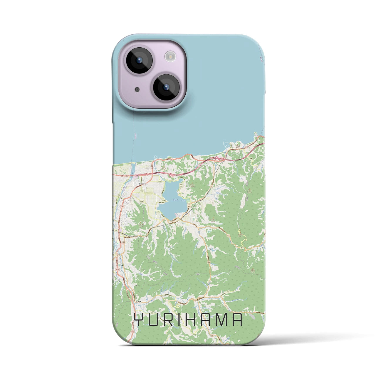 【湯梨浜（鳥取県）】地図柄iPhoneケース（バックカバータイプ）