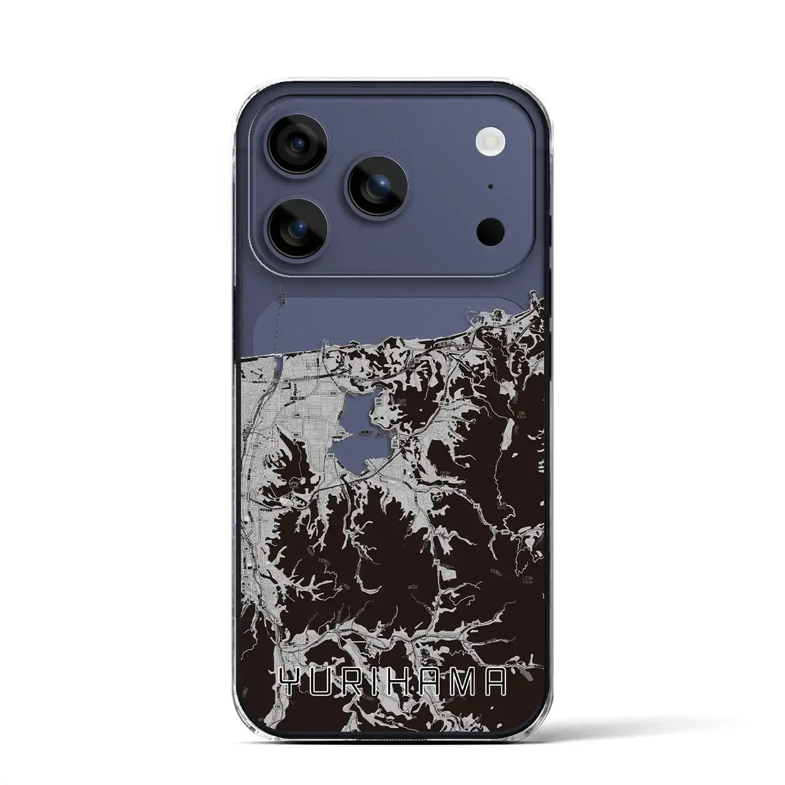 【湯梨浜（鳥取県）】地図柄iPhoneケース（クリアタイプ）モノトーン・iPhone 17 Pro Max 用