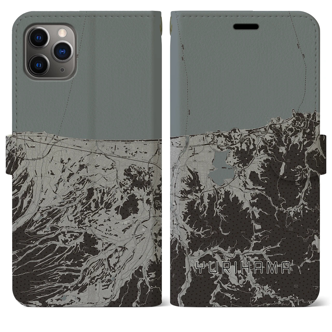 【湯梨浜（鳥取県）】地図柄iPhoneケース（手帳タイプ）