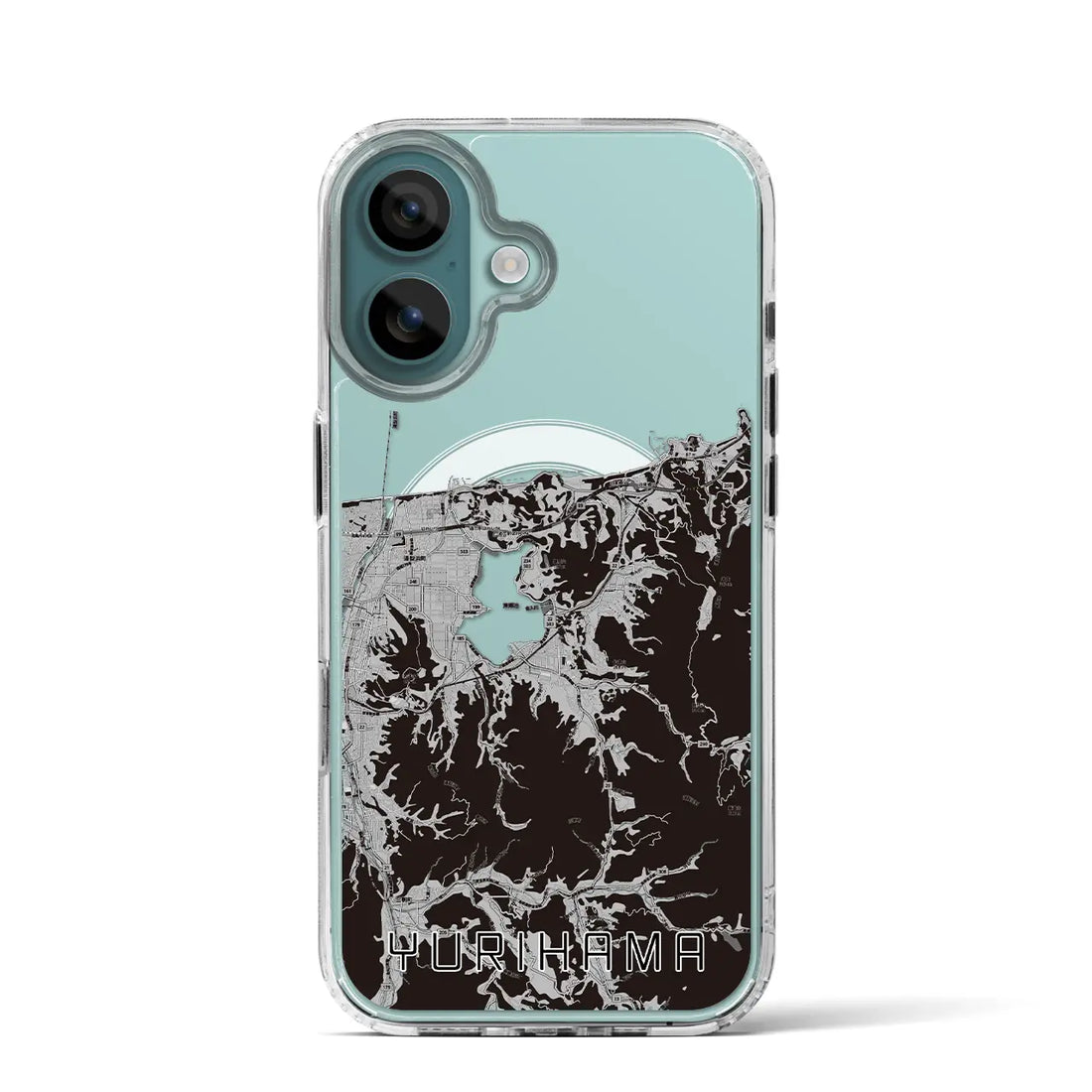 【湯梨浜（鳥取県）】地図柄iPhoneケース（MagSafeタイプ）モノトーン・iPhone 16 Pro 用