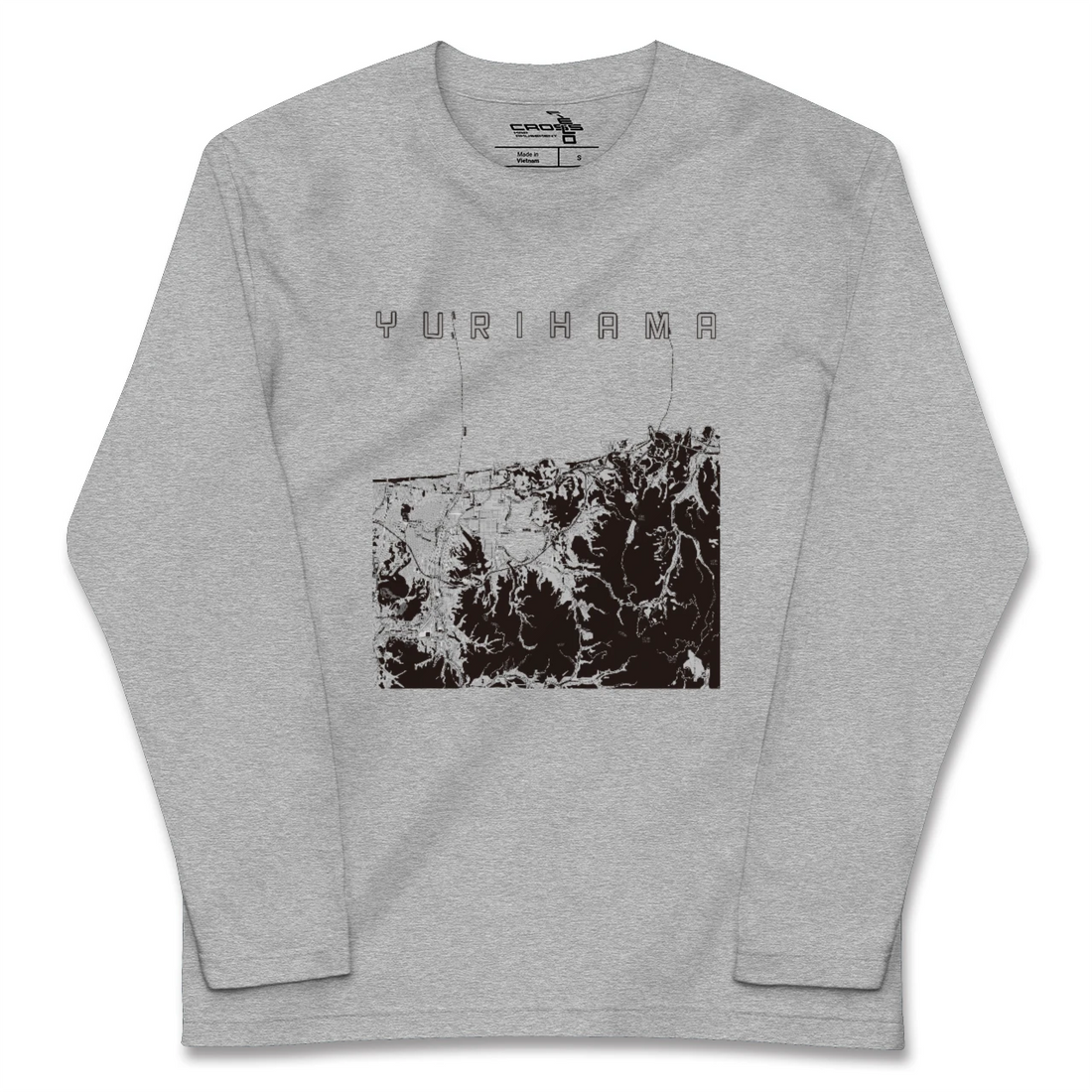 【湯梨浜(鳥取県)】地図柄ロングスリーブTシャツ
