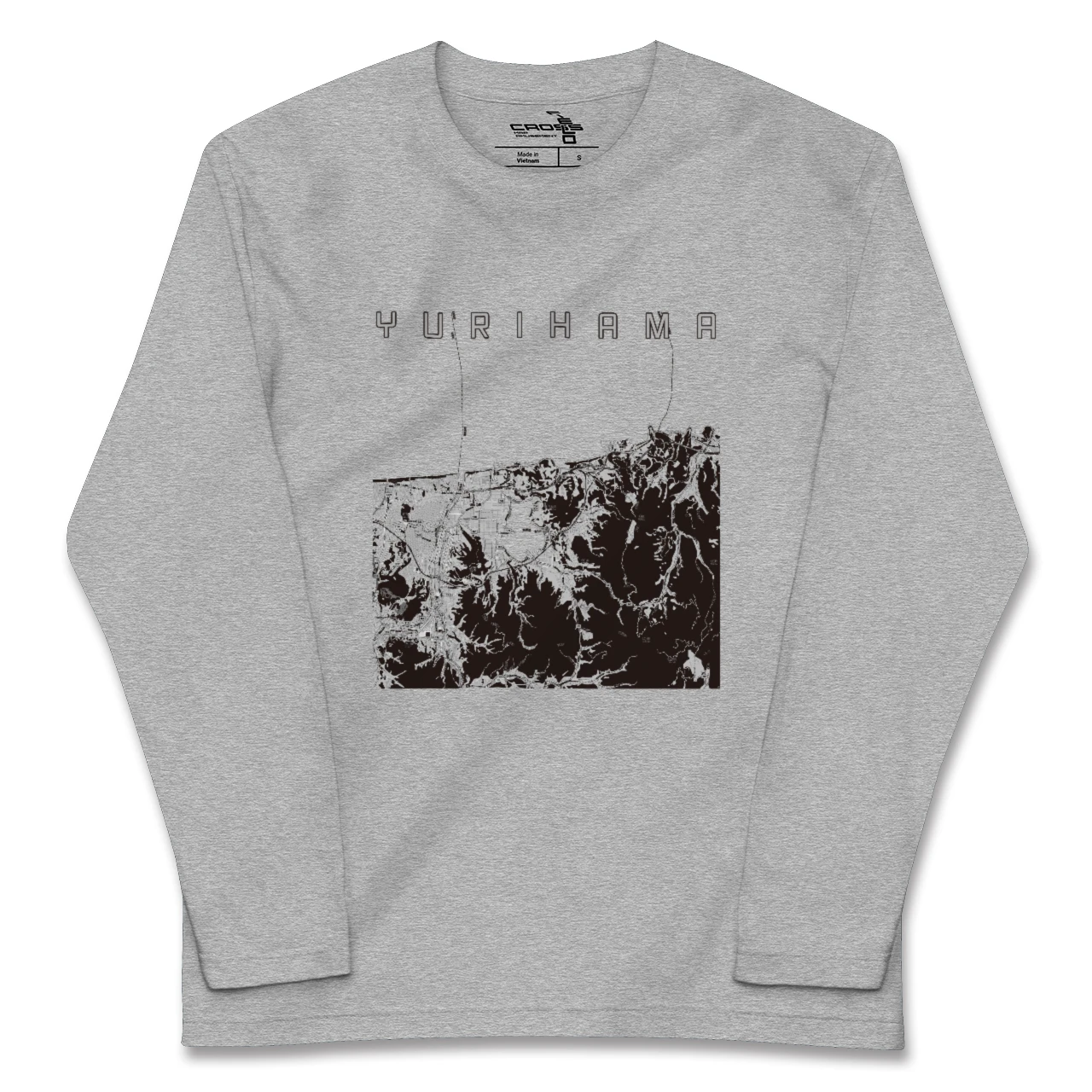 【湯梨浜（鳥取県）】地図柄ロングスリーブTシャツ