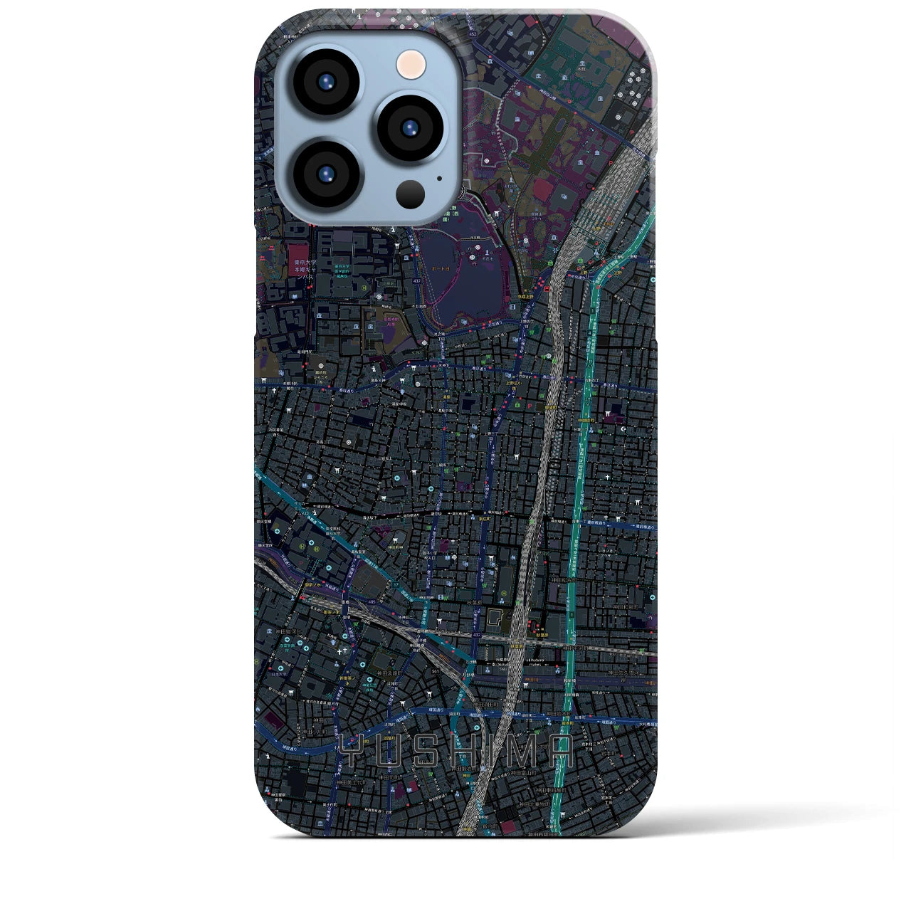【湯島（東京都）】地図柄iPhoneケース（バックカバータイプ）