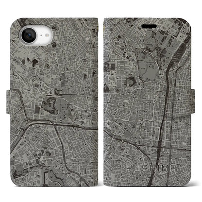 【湯島（東京都）】地図柄iPhoneケース（手帳タイプ）