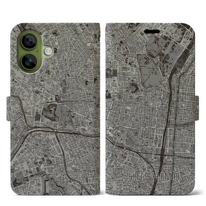 【湯島（東京都）】地図柄iPhoneケース（手帳タイプ）