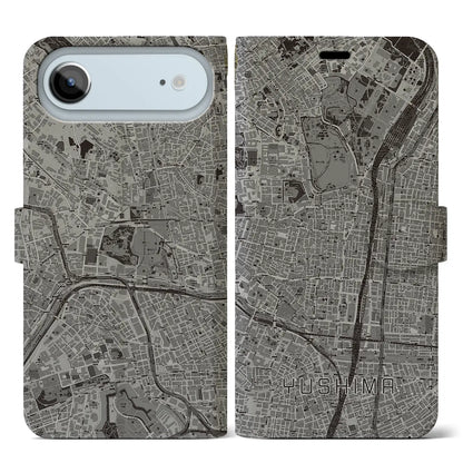 【湯島（東京都）】地図柄iPhoneケース（手帳タイプ）