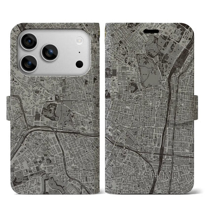 【湯島（東京都）】地図柄iPhoneケース（手帳タイプ）