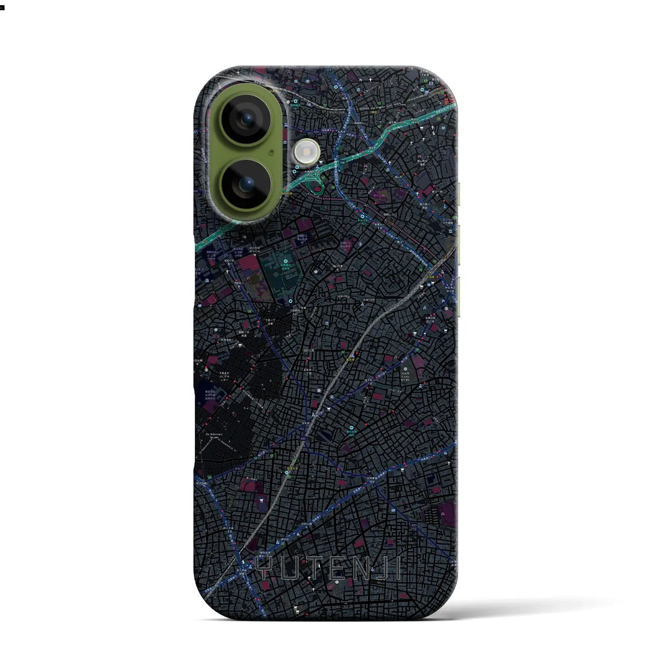 【祐天寺（東京都）】地図柄iPhoneケース（バックカバータイプ）