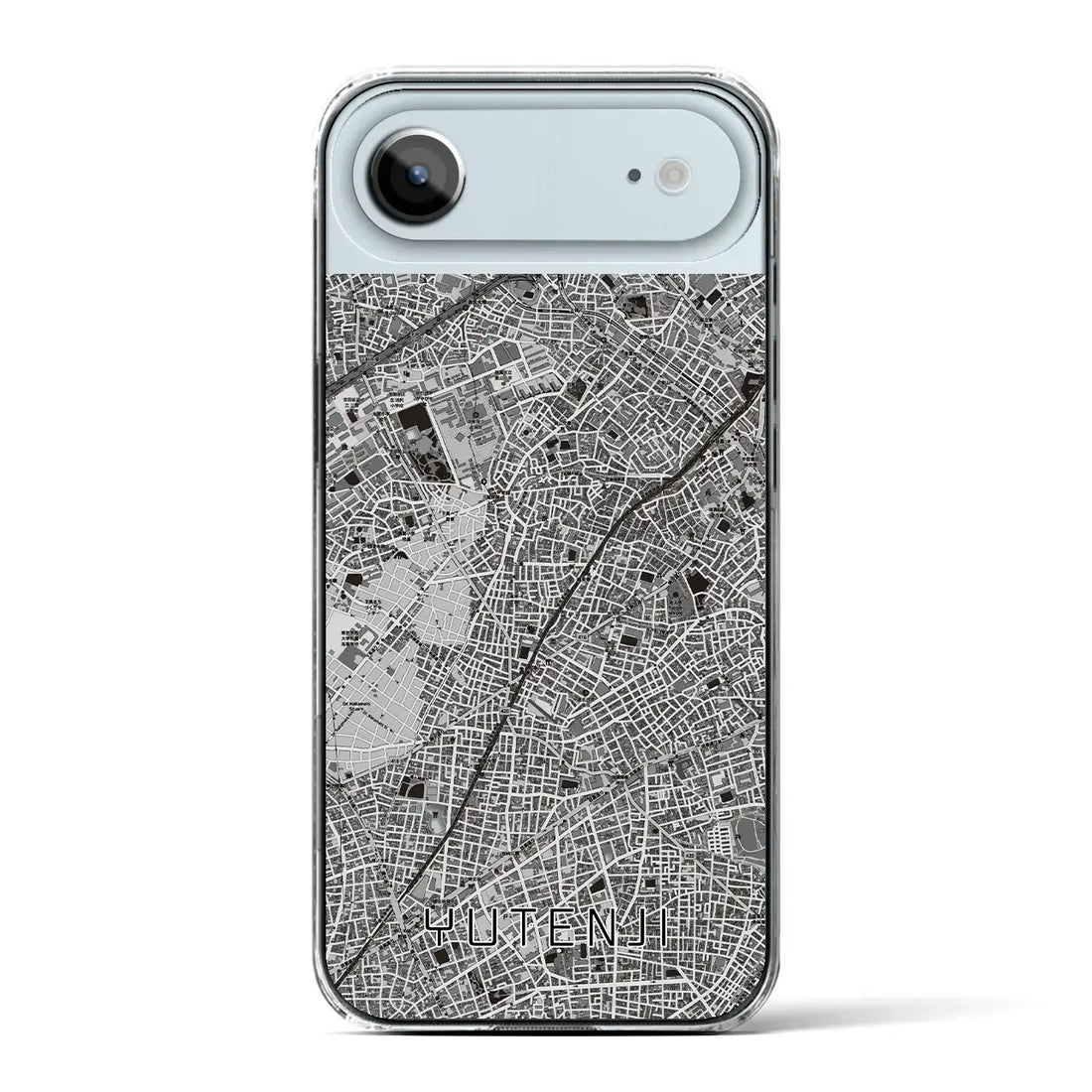 【祐天寺(東京都)】地図柄iPhoneケース(クリアタイプ)モノトーン・iPhone 17 Pro Max 用