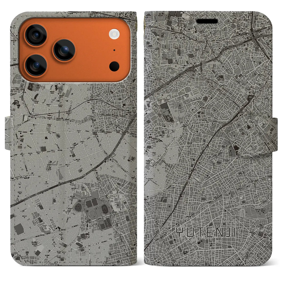 【祐天寺（東京都）】地図柄iPhoneケース（手帳タイプ）